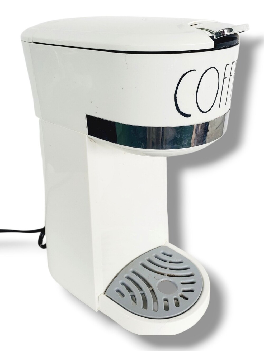 Rae Dunn 2-in-1 Single Serve Coffee Maker White With Black Coffee Logo - Picture 2 of 5